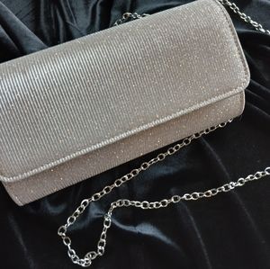 NWOT Hologram Pink Formal Clutch Purse